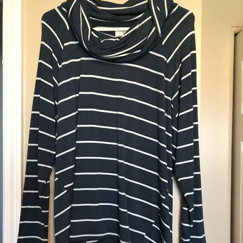 Cowl Neck Lou and Grey Striped Top